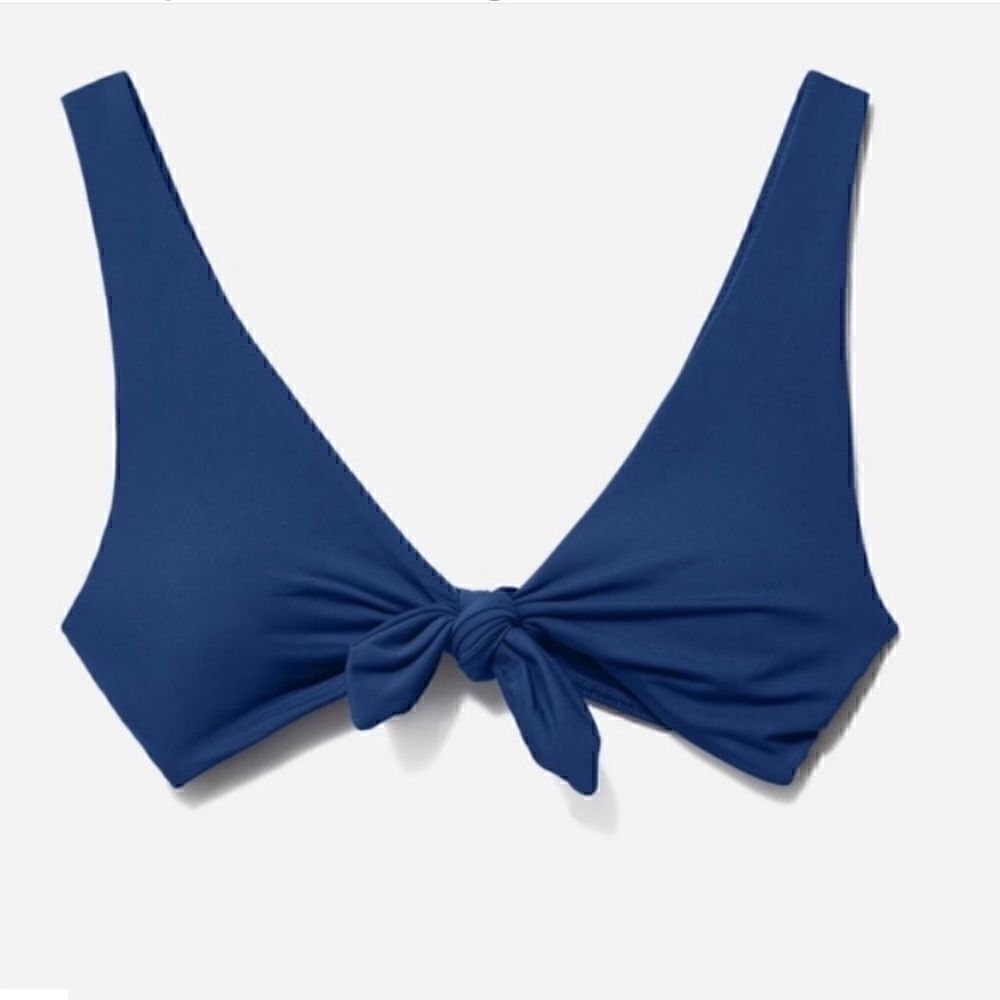NWT Everlane Front Tie Bikini‎ Top Blue Small Sustainable
